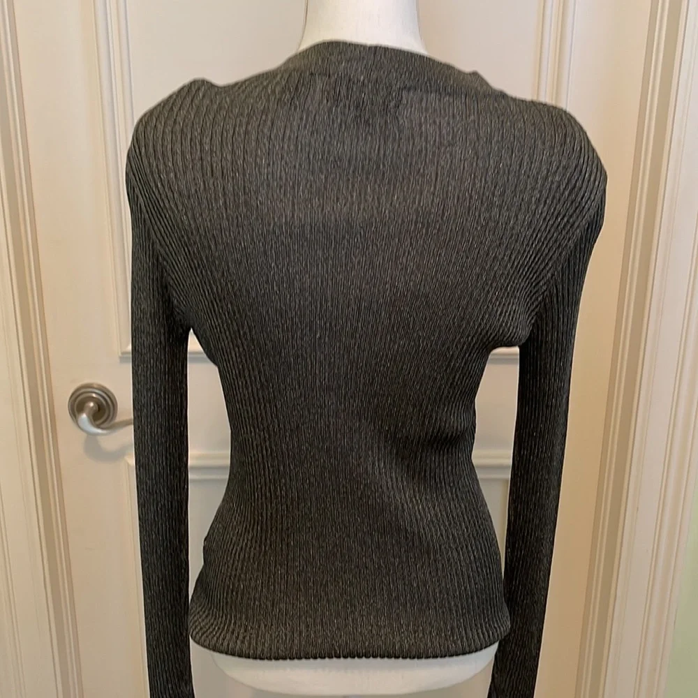 Dana Buchman Silver Lurex Cardigan - Picture 5 of 8